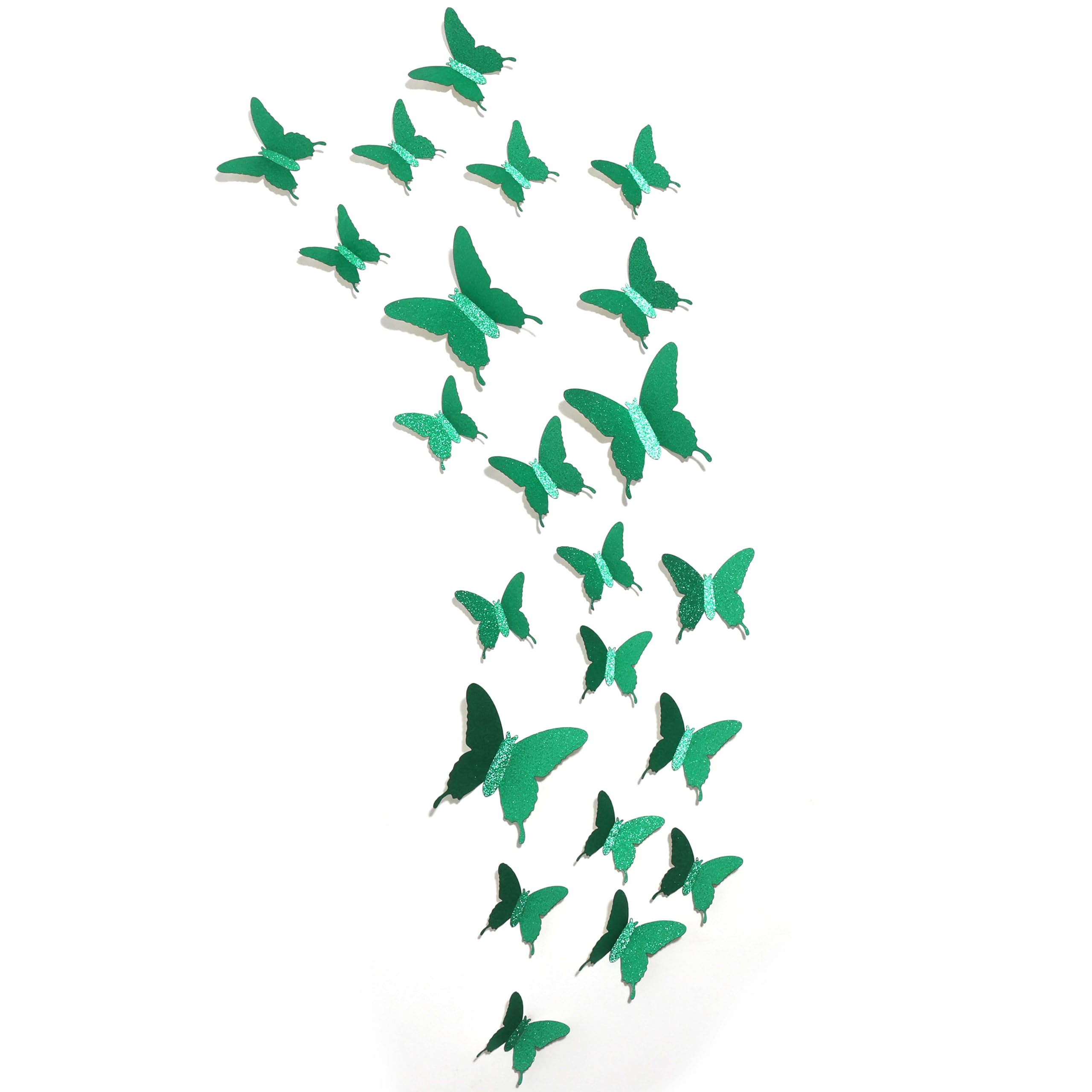 Glitter 3DButterfly Wall Stickers-Dark Green