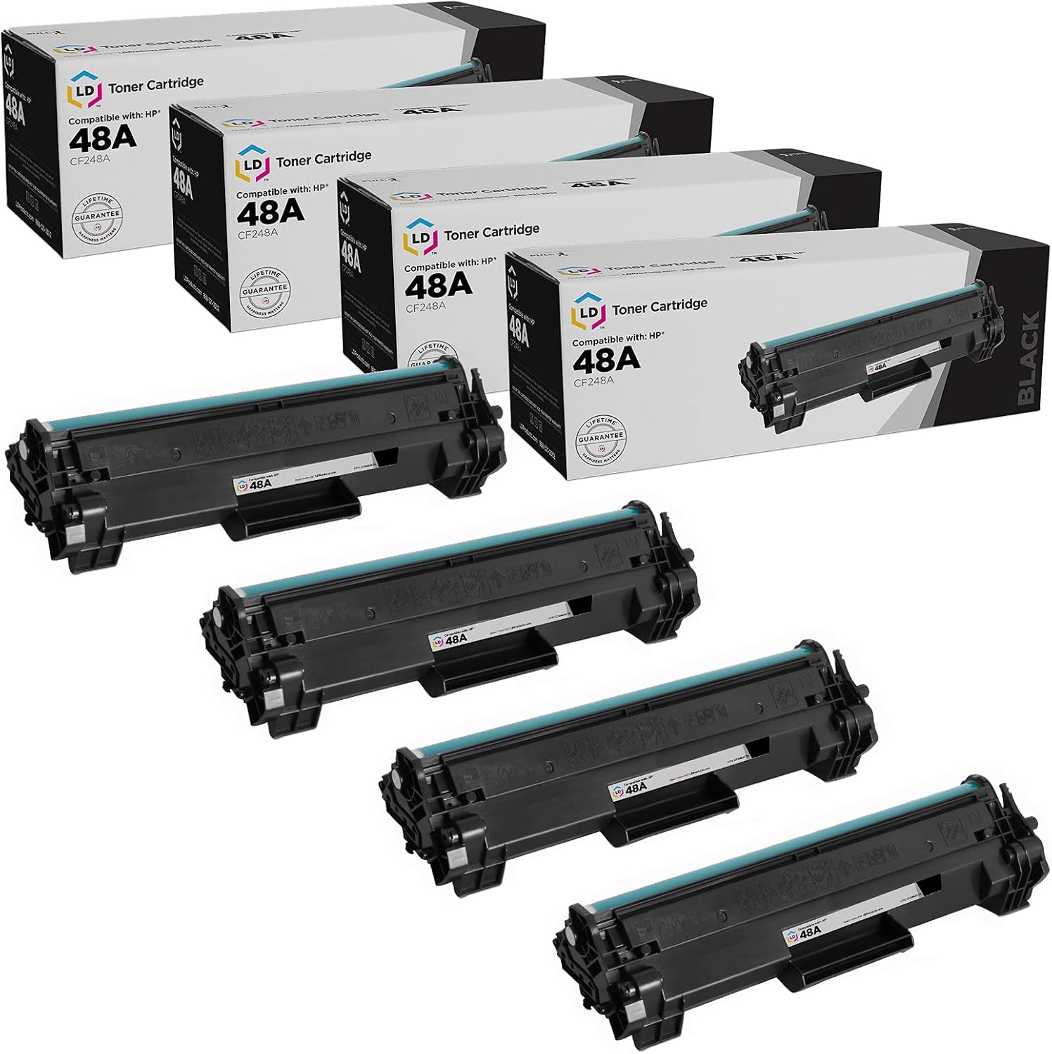 LD Products Compatible Replacement Toner Cartridges for HP 48A / CF248A for HP LaserJet M15w M15 MFP M29a M29w M28 M28a M28w M30w M31w M31 M14 M17 M16a M16w Laser Printer (Black, 4-Pack)
