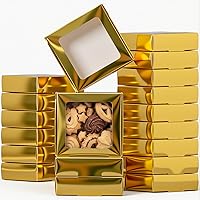 Vista 11 de Zonon 30 Cajas de Papel Kraft con Ventana 4.13 x 4.13 x 1.18 Pulgadas para Empaquetado de Dulces, Pequeñas Cajas de Regalo, Porta Jabón, Mini