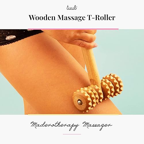 Miniatura 2 de Masajeador en forma de T con rodillos ranurados, rodillo corporal multifuncional para reducción de celulitis, alivia la tensión muscular y apoya la