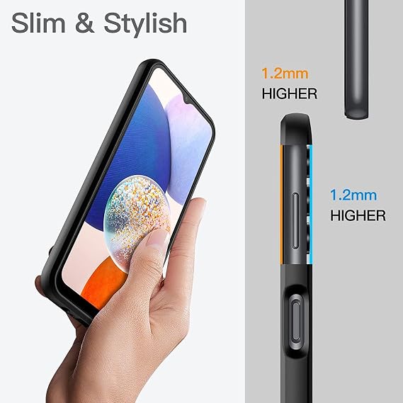 Samsung A34 Compatible Liquid Silicone case Shock Absorber Full Case Protection Case (Black)