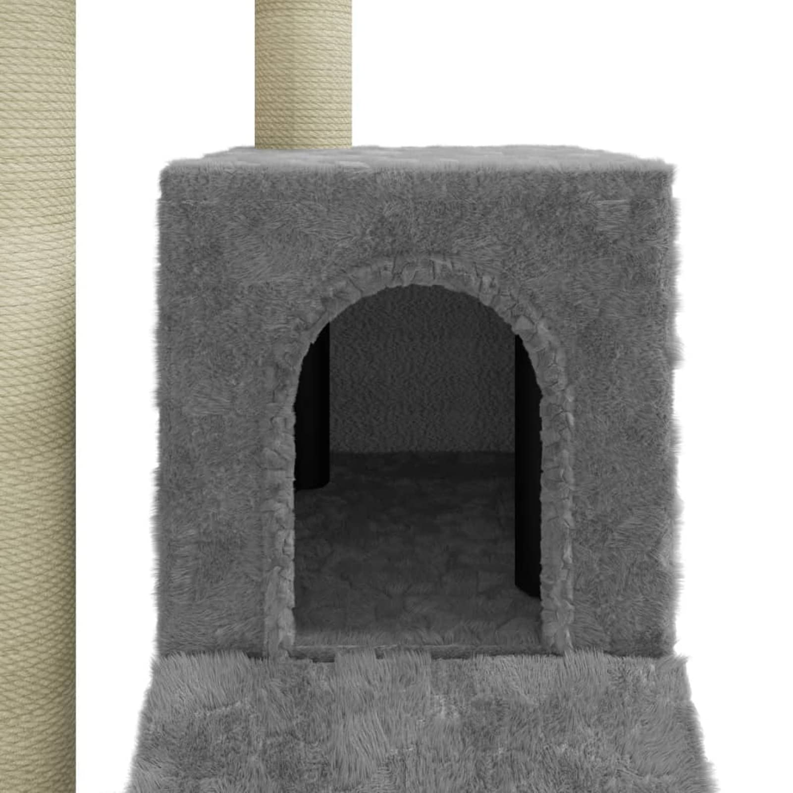 ShGaxin Rascador para Gatos con Postes de sisal, Arbol para Gatos, Gatos Accesorios, Arranhador para Gatos, Arbol Rascador Gatos, Gris Claro 92 cm