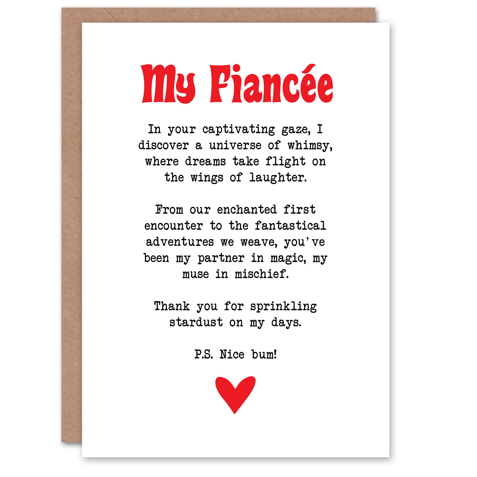 Artery8 Greeting Card Love Poem Whimsy Magic Fiancée Romantic Poetry For Her Woman Valentine's Day Card