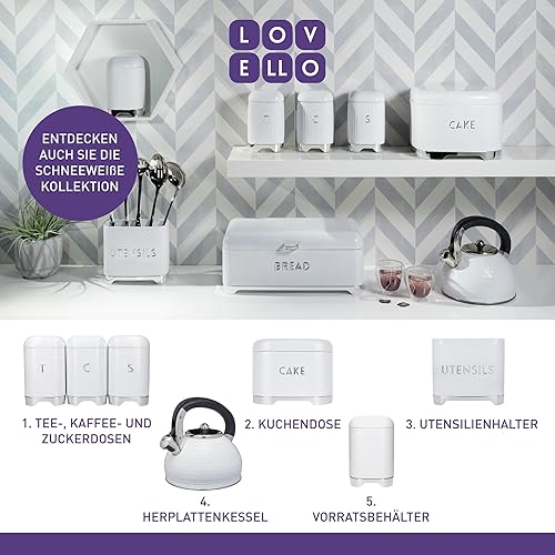 Miniatura 7 de KitchenCraft LOVELLO LOVBBWHT - Panera texturizada (16.5 x 8.7 x 7.1 in), color blanco