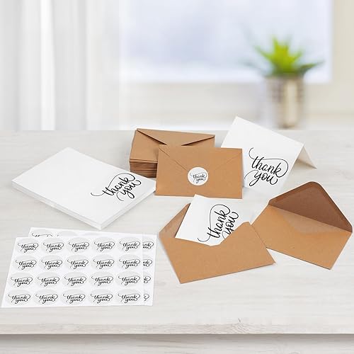 Vista 6 de Joyberg 34 tarjetas de agradecimiento para baby shower con sobres de 3.5 x 5 pulgadas, notas de agradecimiento en blanco oscuro con sobres, sobres