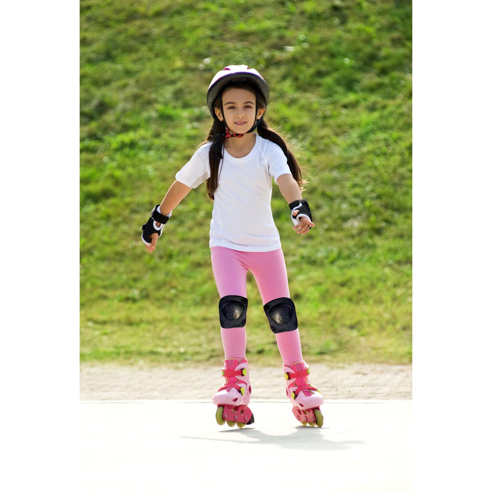 Ensemble de protection sportive enfant 6 pièces genouillères coudières protège-poignets ajustables patin à roulettes skateboard vélo