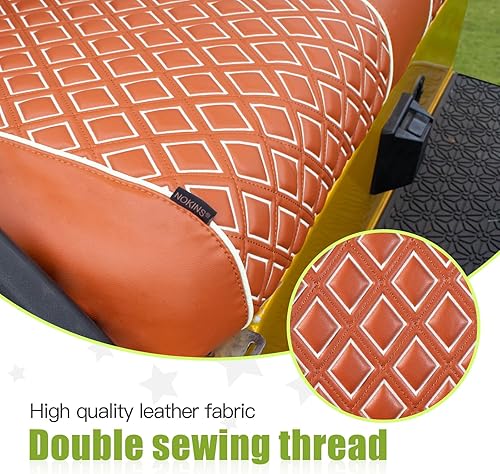 Miniatura 5 de NOKINS Fundas de asiento de carrito de golf para Club Car DS OEM Cojín de asiento ordinario, respaldo de asiento delantero Funda de asiento de cuero