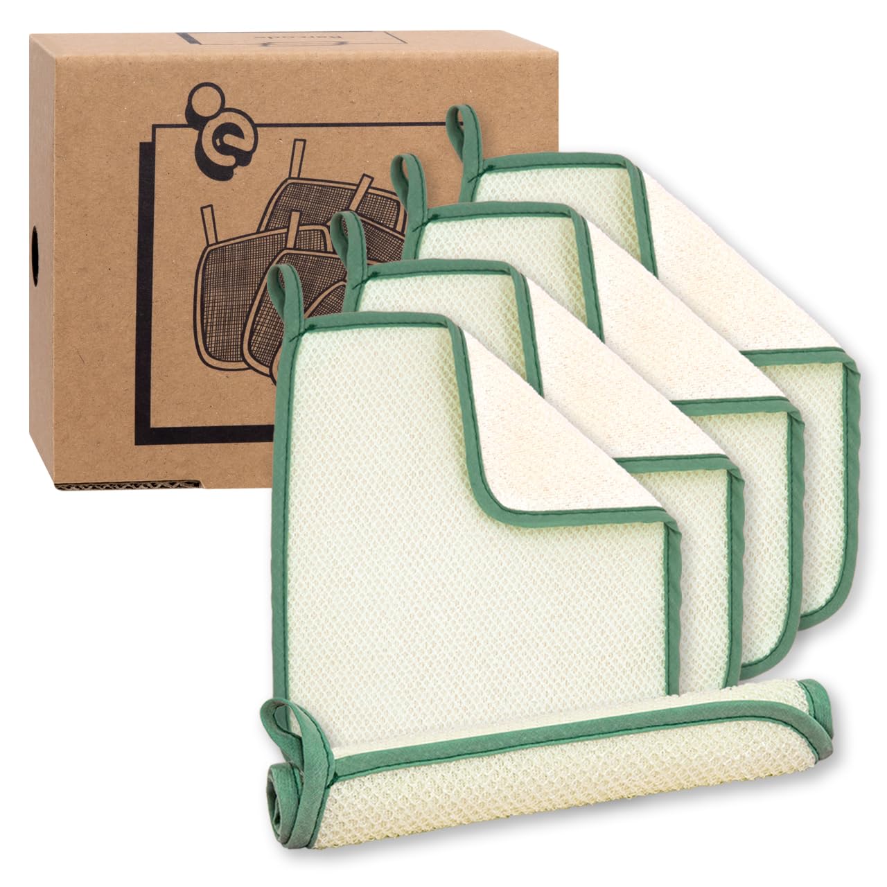 myHomeBody Exfoliating Washcloth Set - Dual-Textured Scrubber