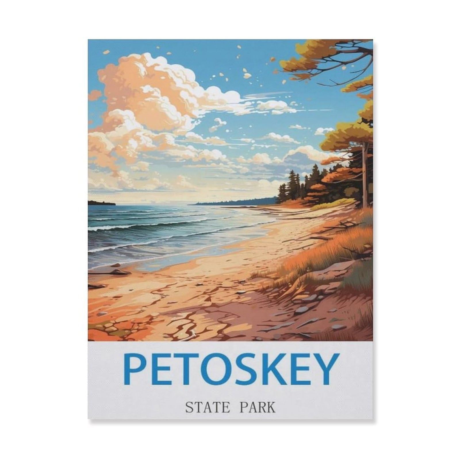Vintage Art Metal Signs Funny Sign，Petoskey State Park(15x30cm）