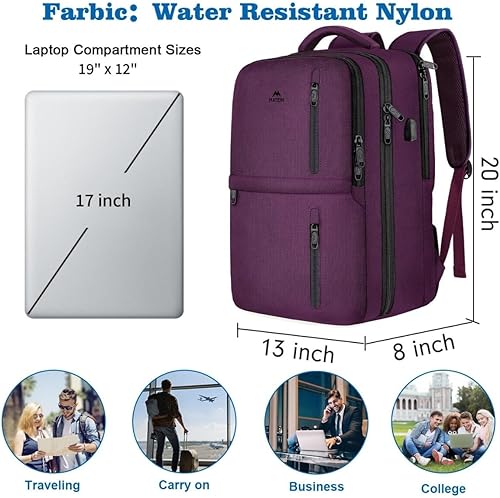 Miniatura 8 de MATEIN Mochila de viaje, mochila de viaje grande para laptop de viaje de 40 L aprobada para hombres y mujeres