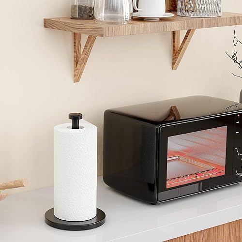 Miniatura 7 de VEHHE Toallero de papel negro para encimera, soporte de toalla de papel de acero inoxidable con ventosas de base ponderada para cocina y baño