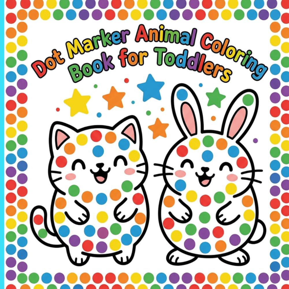 Dot Marker Animal Coloring Book for Toddlers: Simple and Easy Jungle Farm and Safari Designs with Big Dots for Fun Preschool Paint Dauber Activities Ages 2-5