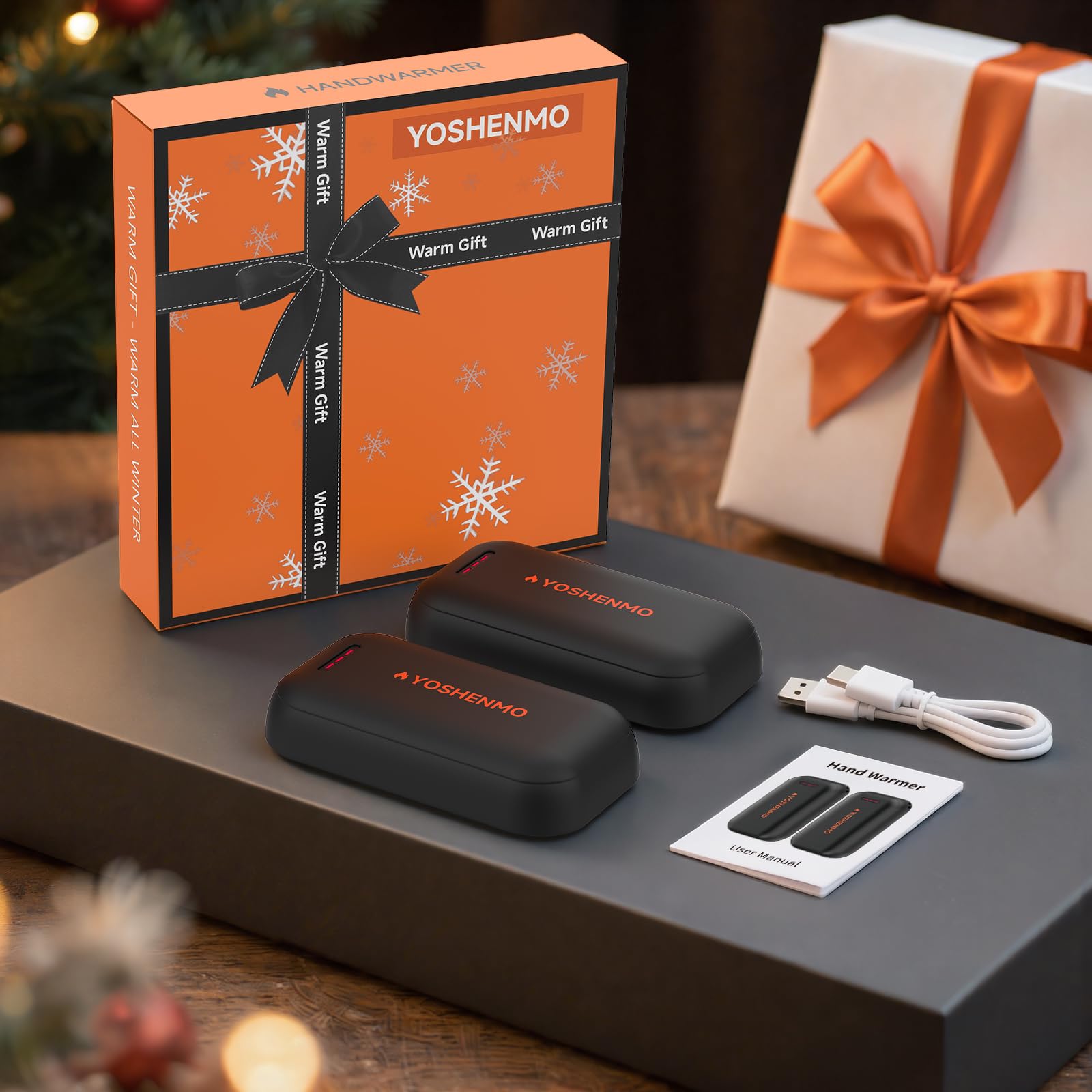 Hand Warmers Rechargeable, Electric Hand Warmer Reusable, AI Smart Chips 20Hrs Long Safe Heat,Gifts for Christmas Outdoor/Indoor/Golf/Camping/Hunting/Pain Relief (2 Packs)