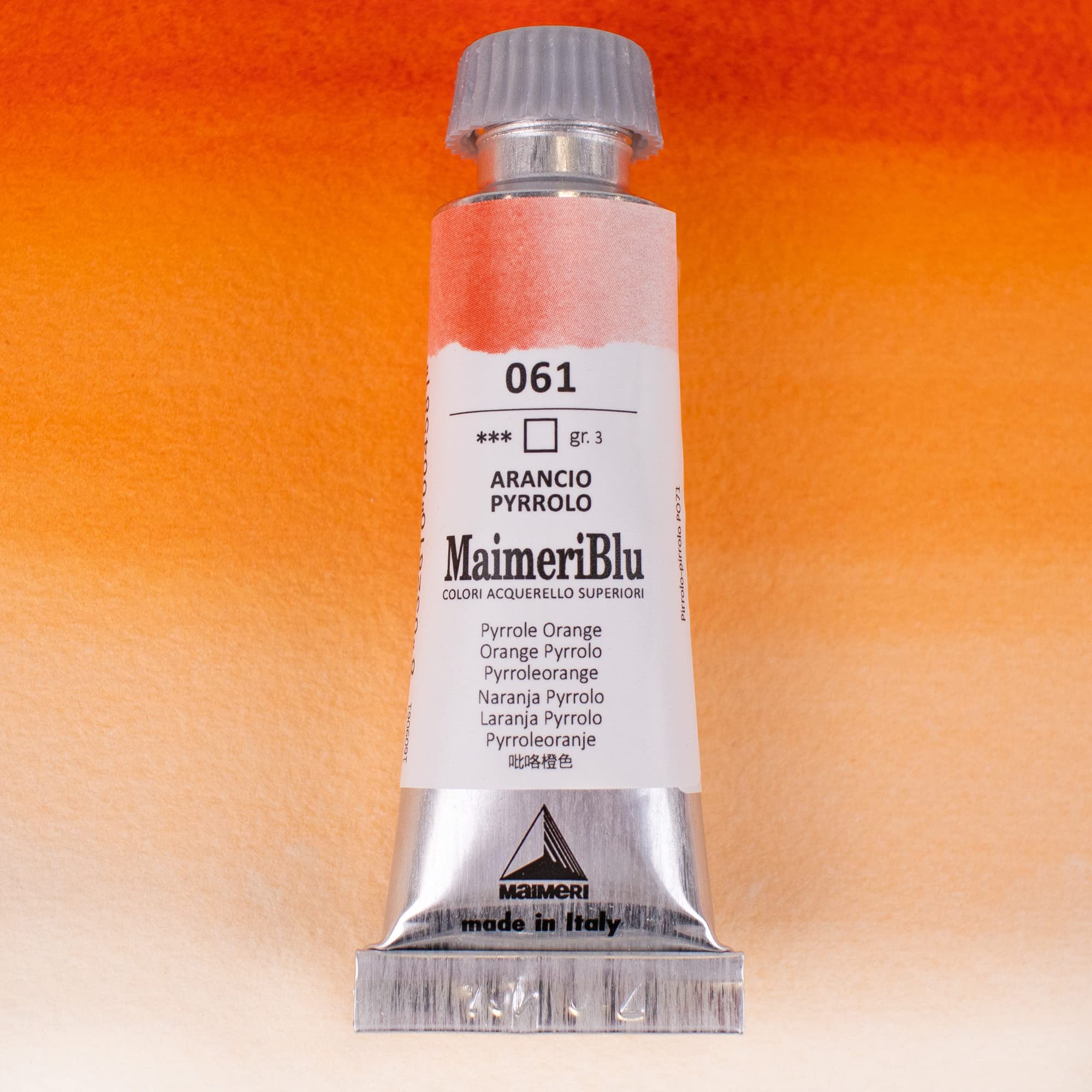 マイメリブルー 透明水彩絵具 単一顔料 ピロールオレンジ12ml