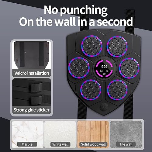 Miniatura 6 de 2025 Music Boxing Machine with Boxing Gloves, Smart Bluetooth Boxing Trainer, Boxing Wall Mount Machine for Adults Kids, Electronic Boxing Target