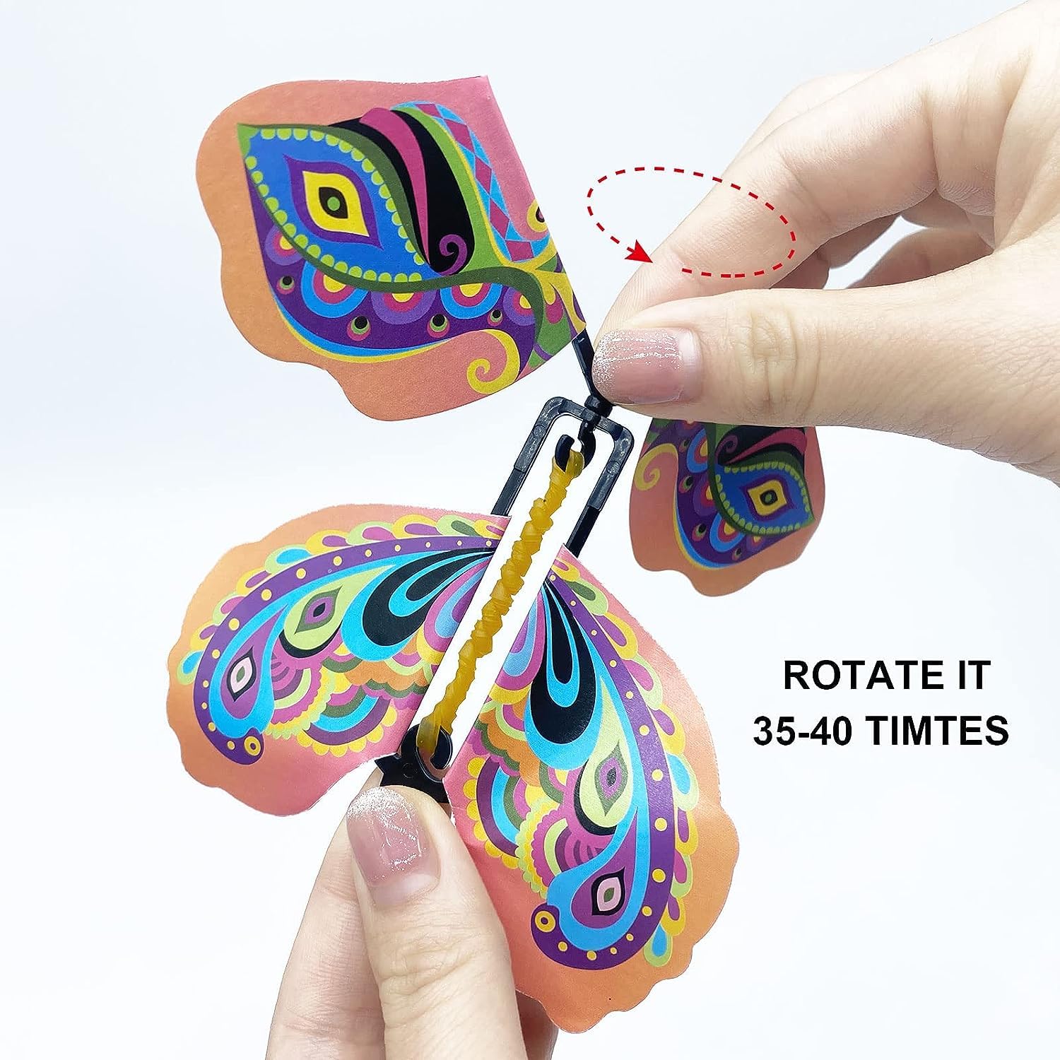 15 farfalle volanti magiche, biglietti a farfalla meccanica, con elastico alimentato a farfalla, giocattolo magico per spettacoli di scena, regali di compleanno, regali a sorpresa per bambini