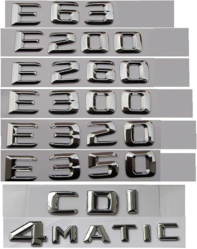 Emblemas cromados para maletero de automóvil, emblemas para Mercedes Benz E43 E55 E63 AMG E200 E250 E300 E320 E350 E400 E180 4MATIC CDI (E350)