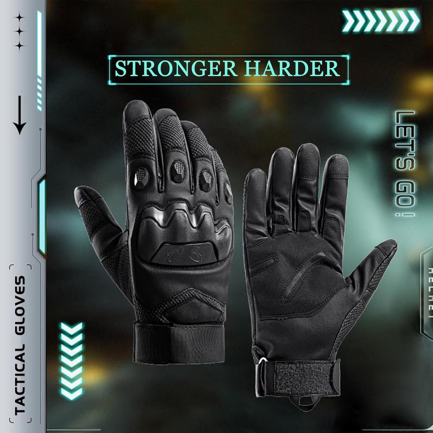 Tactical Gloves for Men Touchscreen Motorcycle Gloves with Hard Shell Leather Palm Padding for Outdoor Sports Motorcycle Cycling Tactical Airsoft Paintball Hunting Hiking Camping Climbing - Image 9