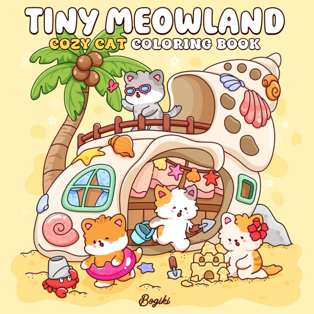 Tiny Meowland: An Isometric Coloring Book for Adults and Teens Featuring Adorable Cat Scenes in Miniature Worlds for Relaxation