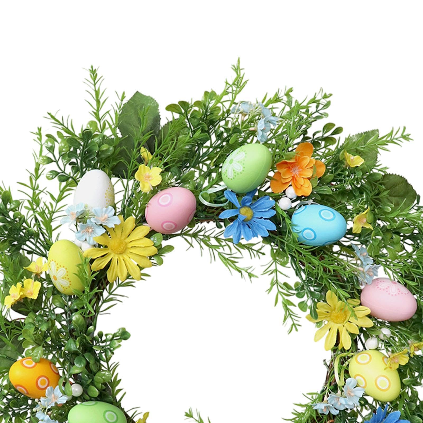 Ghirlanda Pasquale da 24 Pollici per La Porta D'ingresso con Uova, Ideale per Feste in Casa E All'aperto.