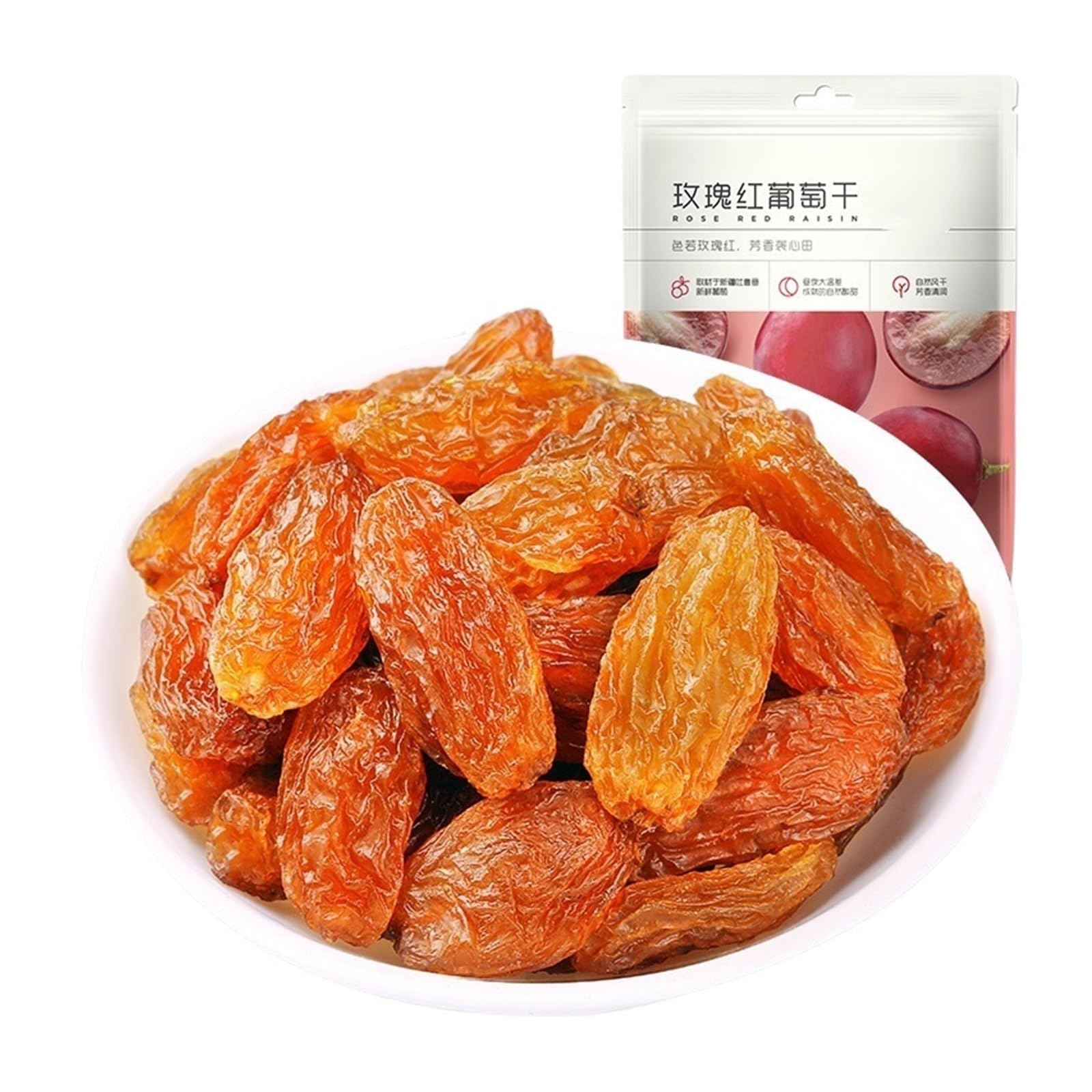 50 g de raisins secs rose-rouge : une spécialité locale de raisins secs sans pépins, une collation délicieusement sucrée et acidulée(4bag)