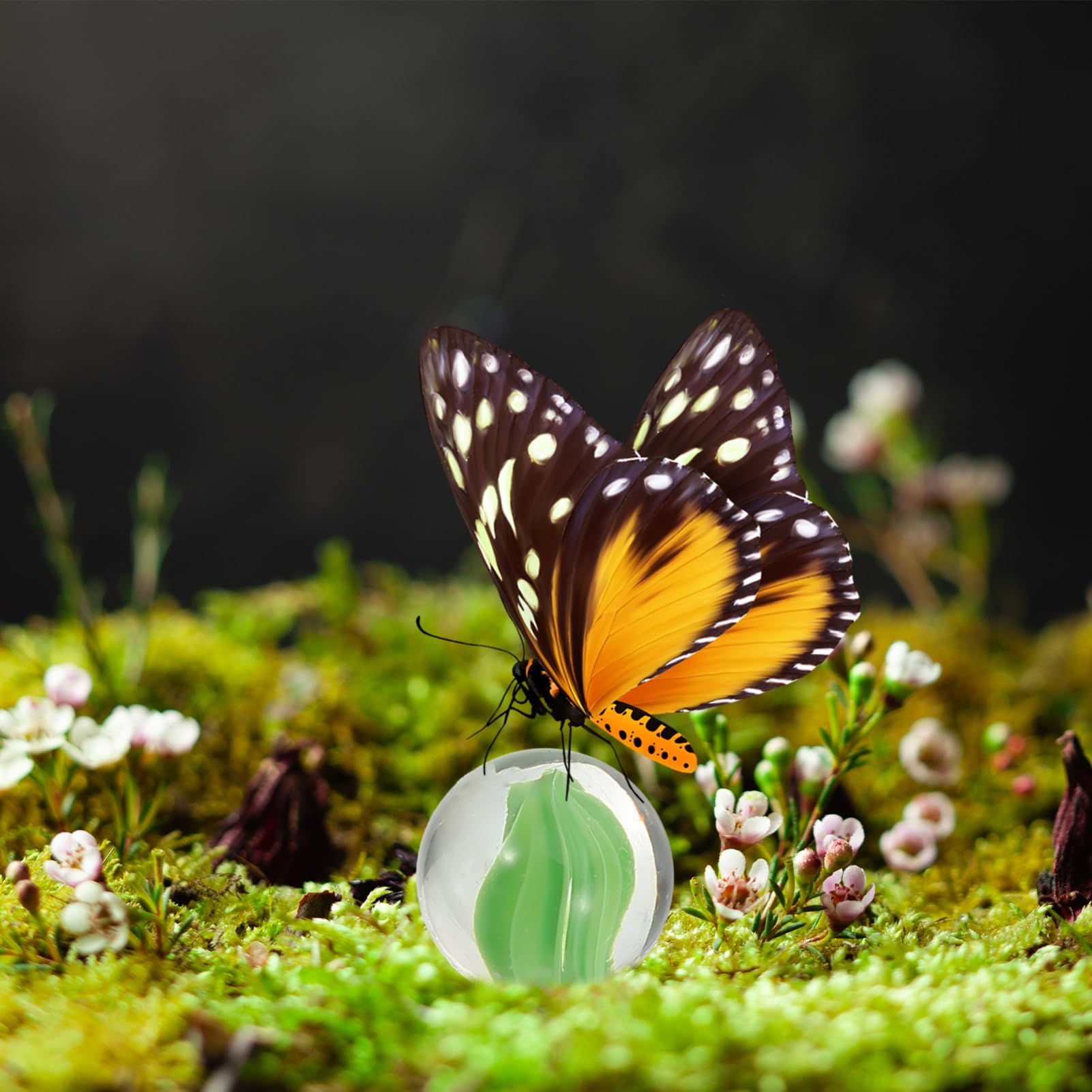 ORFOFE 200Pcs Decorative Glass Marbles for Garden Marble Ornaments for Butterfly Feeders Vases and Play Marbles