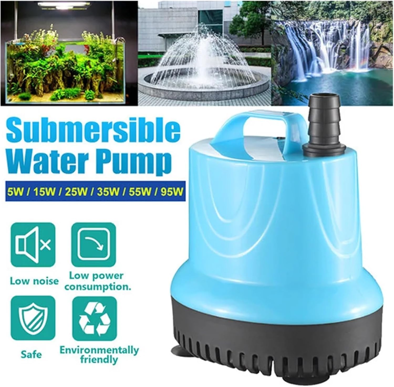 Adjustable Small submersible pump 10/18/25/45/60/85/105W Aquarium Circulating Pumps Filter Bottom Suction Fish Tank Water Pump(18W-220V 50Hz)