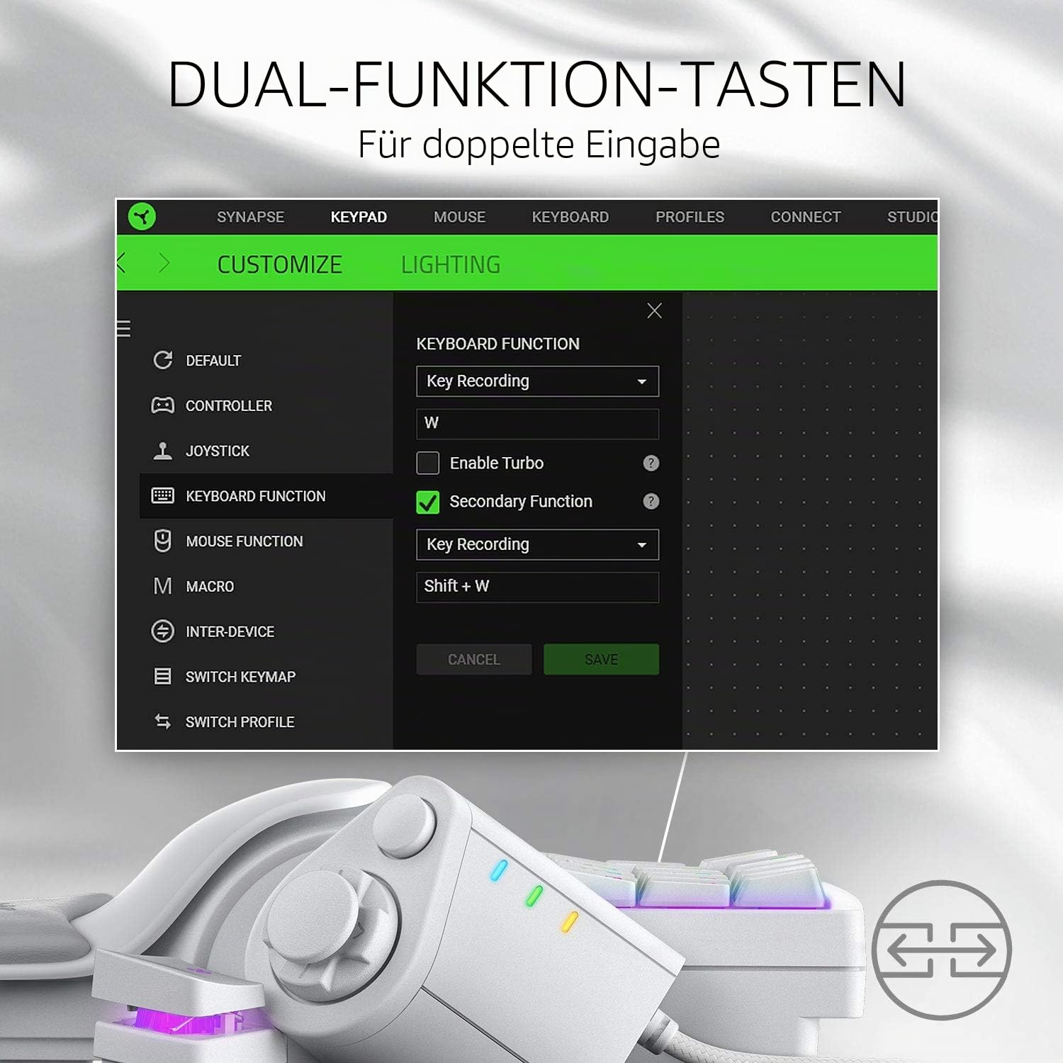 Razer Tartarus Pro Gaming Keypad Analog-optische Tastenschalter Chroma-RGB-Beleuchtung