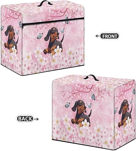 Miniatura 242 de Funda para máquina de coser de mariposas y flores con prácticos bolsillos, funda protectora con asa, para la mayoría de máquinas de coser estándar