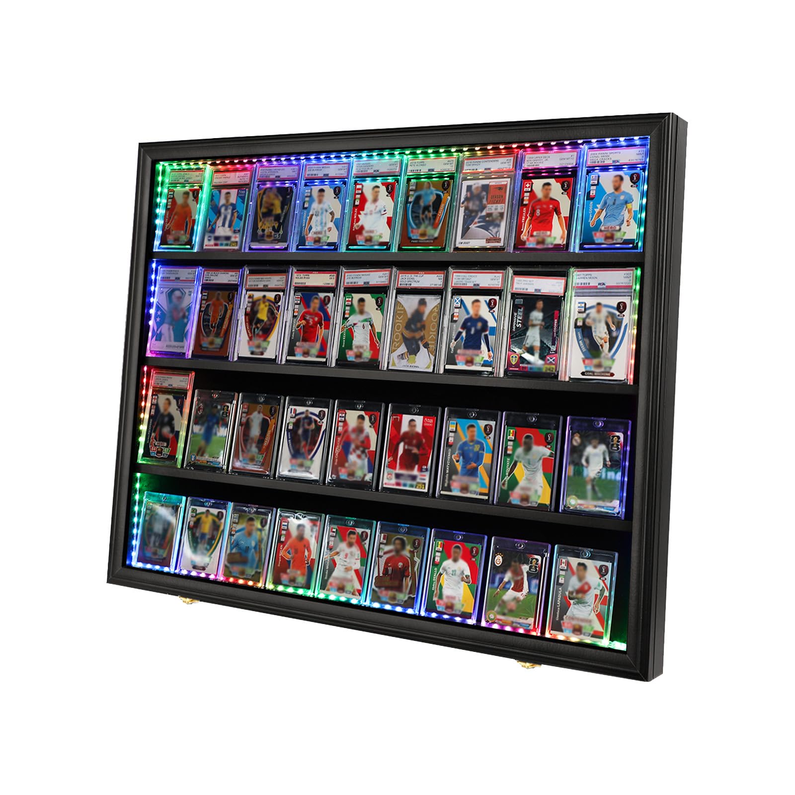 KCRasan 36 Graded Sports Card Display Case with LED -Display Frame Lockable