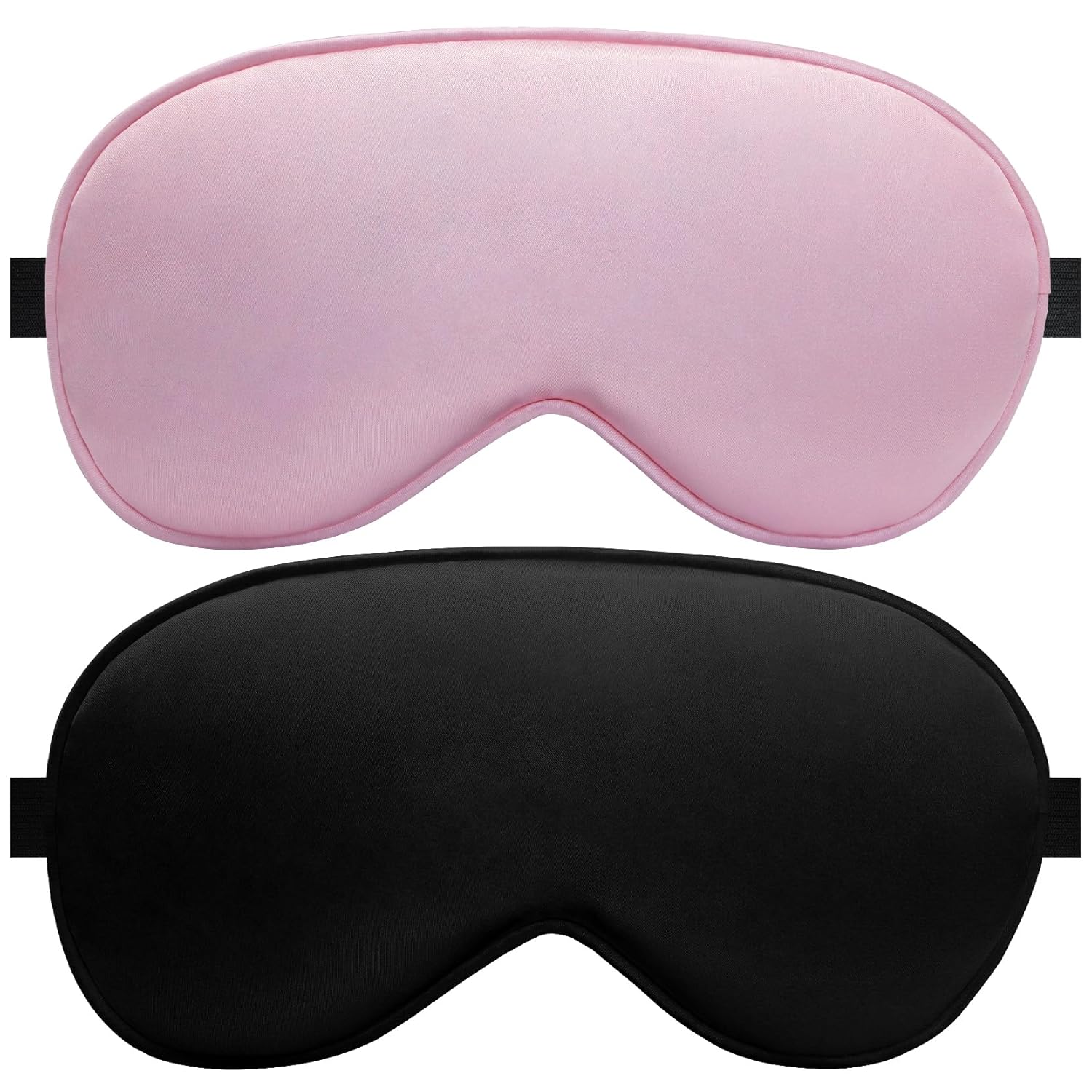 Silk Sleep Mask 2 Pack Silk Eye Mask for Sleeping Adjustable Strap 100 Blackout Soft Travel Home Sleep