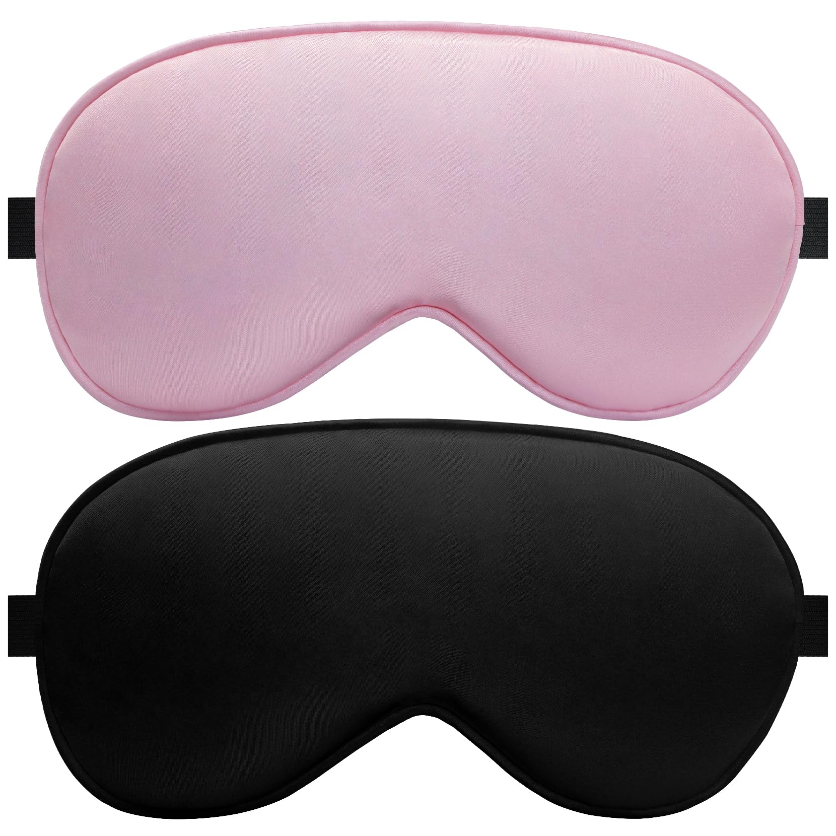 Silk Sleep Mask 2 Pack Silk Eye Mask for Sleeping Adjustable Strap 100 Blackout Soft Travel Home Sleep