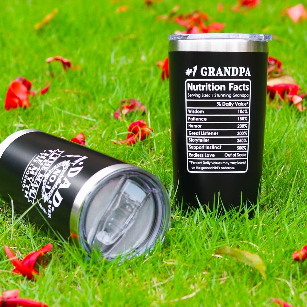 Breezy Valley Grandpa Tumbler, Grandpas Gifts from Grandchildren Grandkids - Best Grandpa Ever Gifts, Gift for Grandfather from Granddaughter Grandson, #1 Coffee Cup Tumbler - Image 2