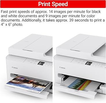 Canon PIXMA TR7120 Wireless Color Inkjet Printer for Duplex Printing, White Home Printer with Copier/Scanner, Auto Document Feeder, Compact Design, Intuitive Control Panel
