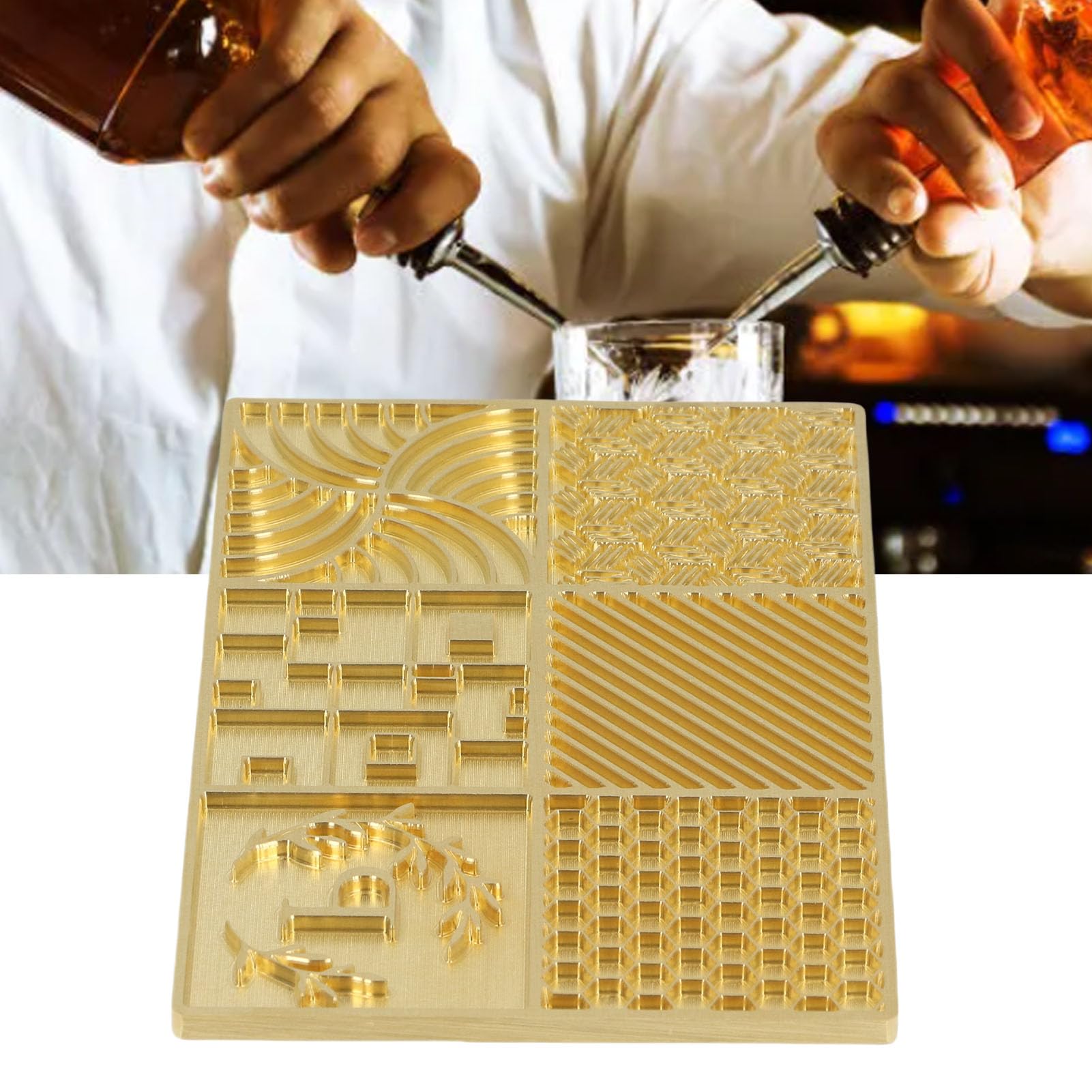 Kadimendium Stempel na Kostki Lodu Kreatywny, Spersonalizowany Projekt Taca na Whisky koktajlową, Stylowa Prezentacja na Imprezy Craft Ice Stamp