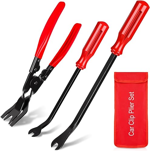Miniatura 7 de Alicates de clip, herramientas de tapicería, paquete de 3 herramientas de extracción de automóvil para quitar remaches, sujetadores, pasadores, kit