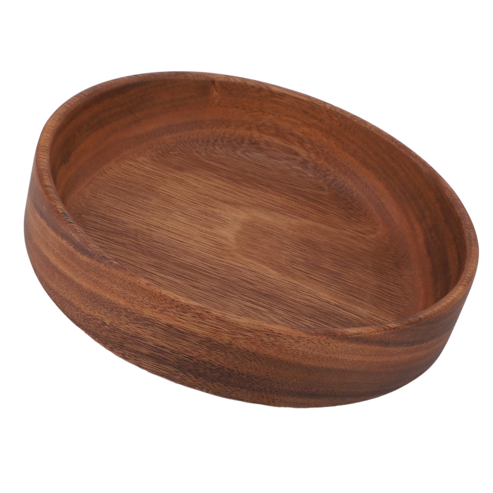 SIXRUN Plato de Fruta de Madera, Ensaladera Grande Redonda, Bowl para Servir Ensalada y Aperitivos