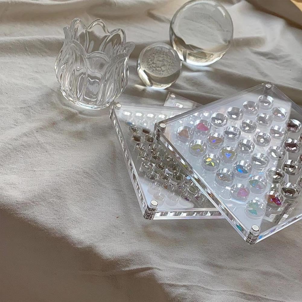 Boîte De Présentation Magnétique En Acrylique 36 Compartiments - Rangement Coquillages, Perles Et Bijoux
