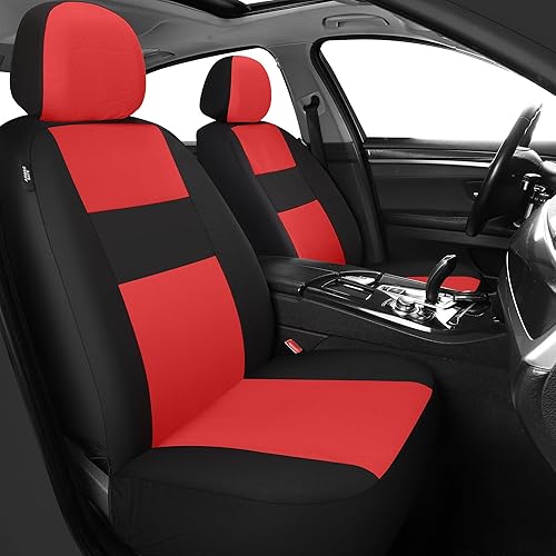 VarCozy Seat Covers for Car Front Pair, Breathable Cloth Front Car Seat Covers, Universal Cloth Seat Covers for SUV Sedan Van, Automotive Interior Covers, Airbag Compatible
