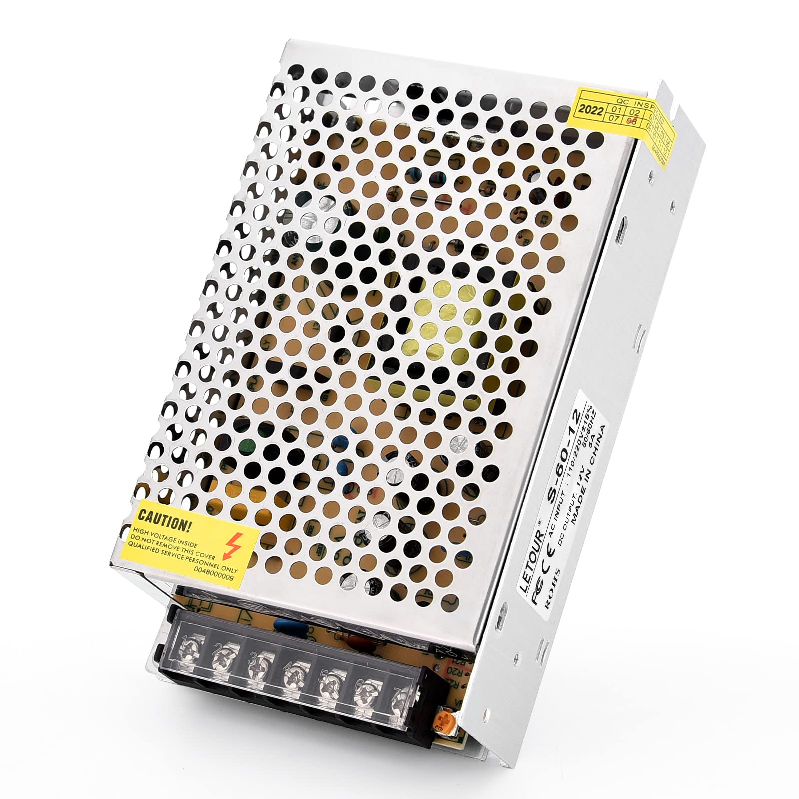 LETOUR 12V60W Netzteil AC95~250V/DC 12V5A Einstellbarer Span