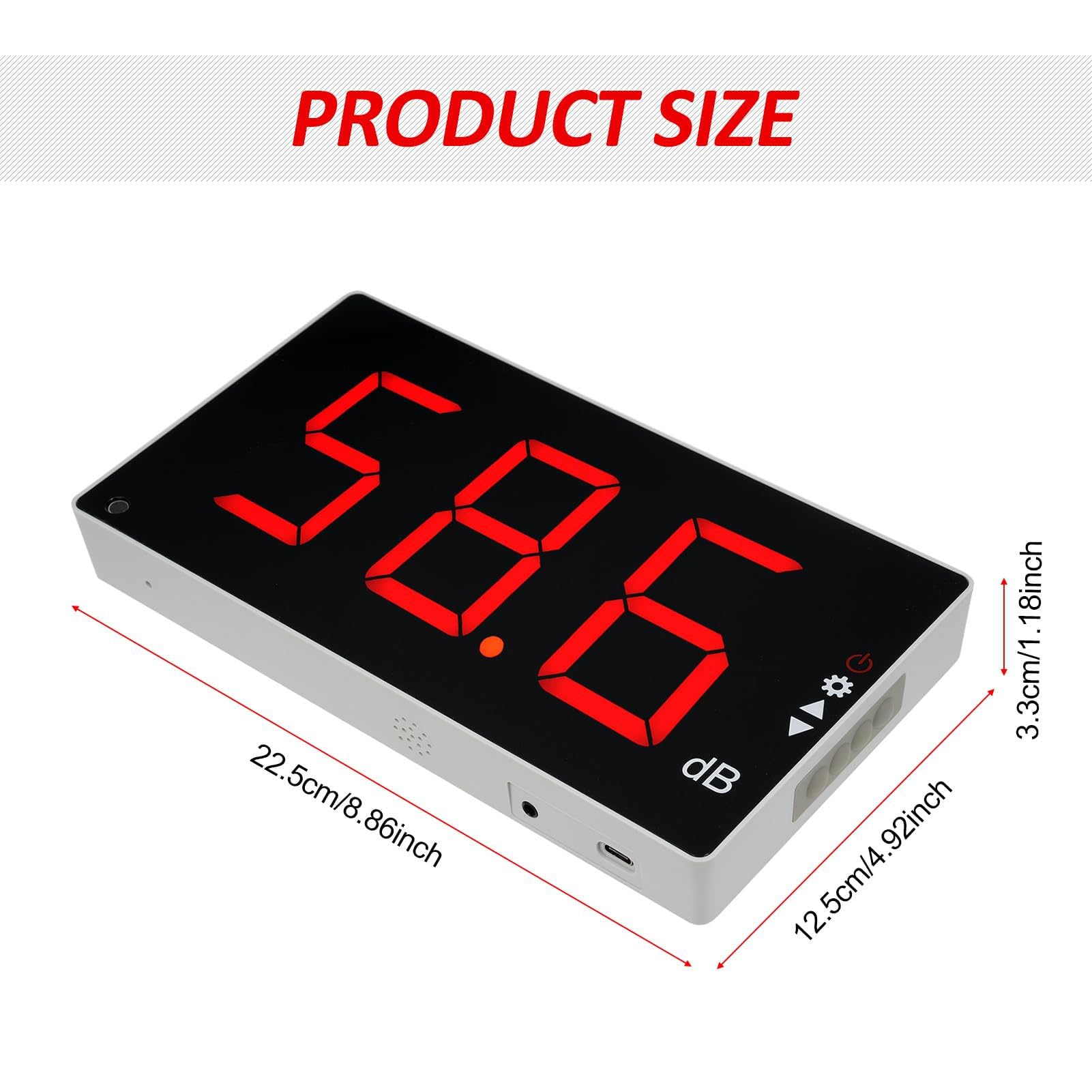 Fafeicy Medidor de Nivel de Sonido con Pantalla LCD de 3 Pulgadas, Probador Digital de Decibelios Medidor de Ruido de Montaje en Pared, Rango de 30-130 DB Probador de Ruido Digital con