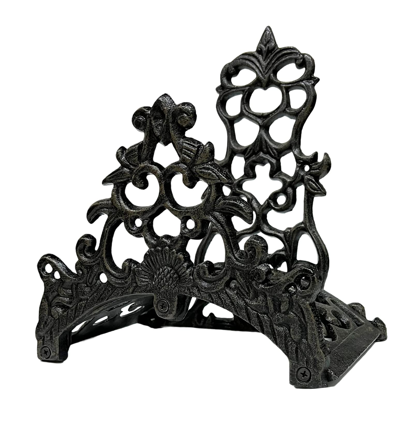 Soporte decorativo para manguera de jardín, colgador de manguera, soportes de tubería de agua de hierro fundido resistente, mayordomo de manguera montado en la pared, carrete de estante de manguera