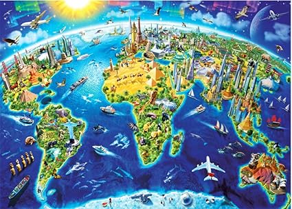 Amazon Co Jp クラシックパズルゲーム 地球ホーム地図 1000ワンピースペーパージグソーパズル大人パズルゲームおもちゃアートホームデコレーション 頑丈で簡単 おもちゃ