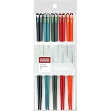 Colorful Fiberglass Chopsticks, Dishwasher Safe Chopsticks, Reusable Non-slip Chop Sticks, 9 1/2 Inches, 5 Pairs