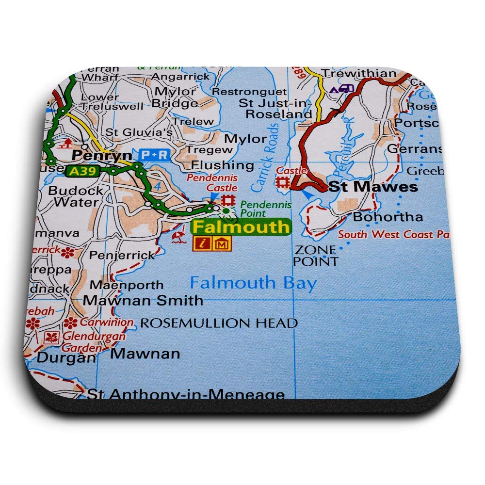 Destination Vinyl Ltd Multicolor 1 X Square Mdf Fridge Magnet - Falmouth England Travel Uk Gb 44998
