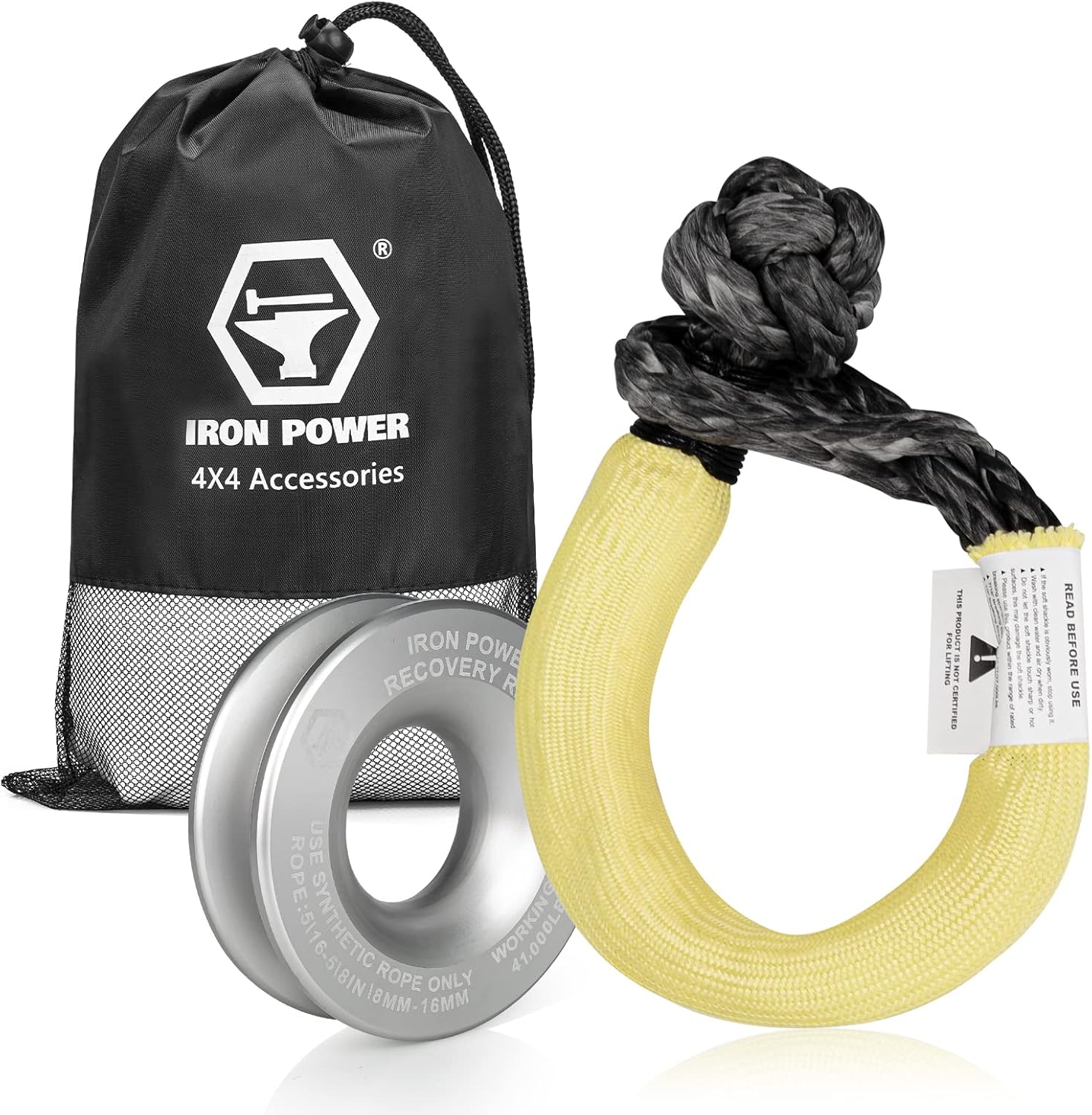 Amazon.com: IRON POWER Synthetic Soft Shackle Rope 1/2 Inch x 22 Inch ...
