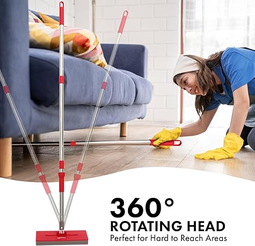 Miniatura 5 de Mopplex - Trapeador de piso con fácil fijación de hojas, incluye 10 hojas desechables, limpiador de mopa eficiente para madera dura y todas las