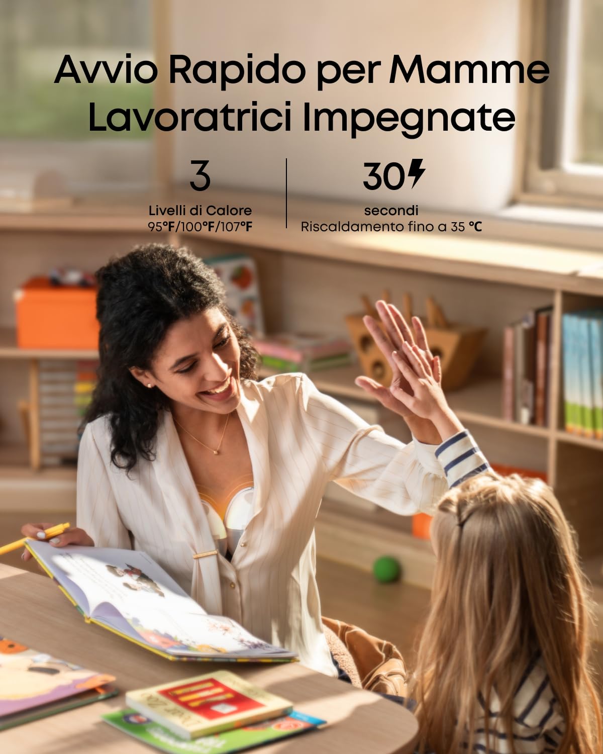 Eufy Security E20 Tiralatte Indossabile Riscaldato con 3 livelli HeatFlow™, aspirazione professionale, mani libere, controllo app, anti-perdite, silenzioso e compatto per uso col reggiseno