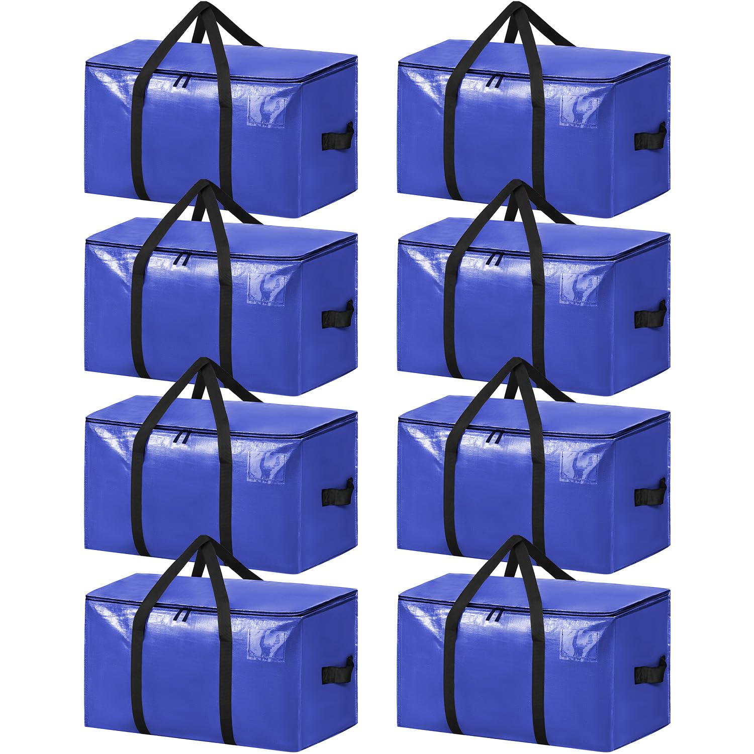BAGAIL Heavy Duty Moving Bags with Strong Handle, Extra Large Moving Boxes, Storage Tote for Clothes, College Moving Supplies(Dark Blue, 8 Pack)