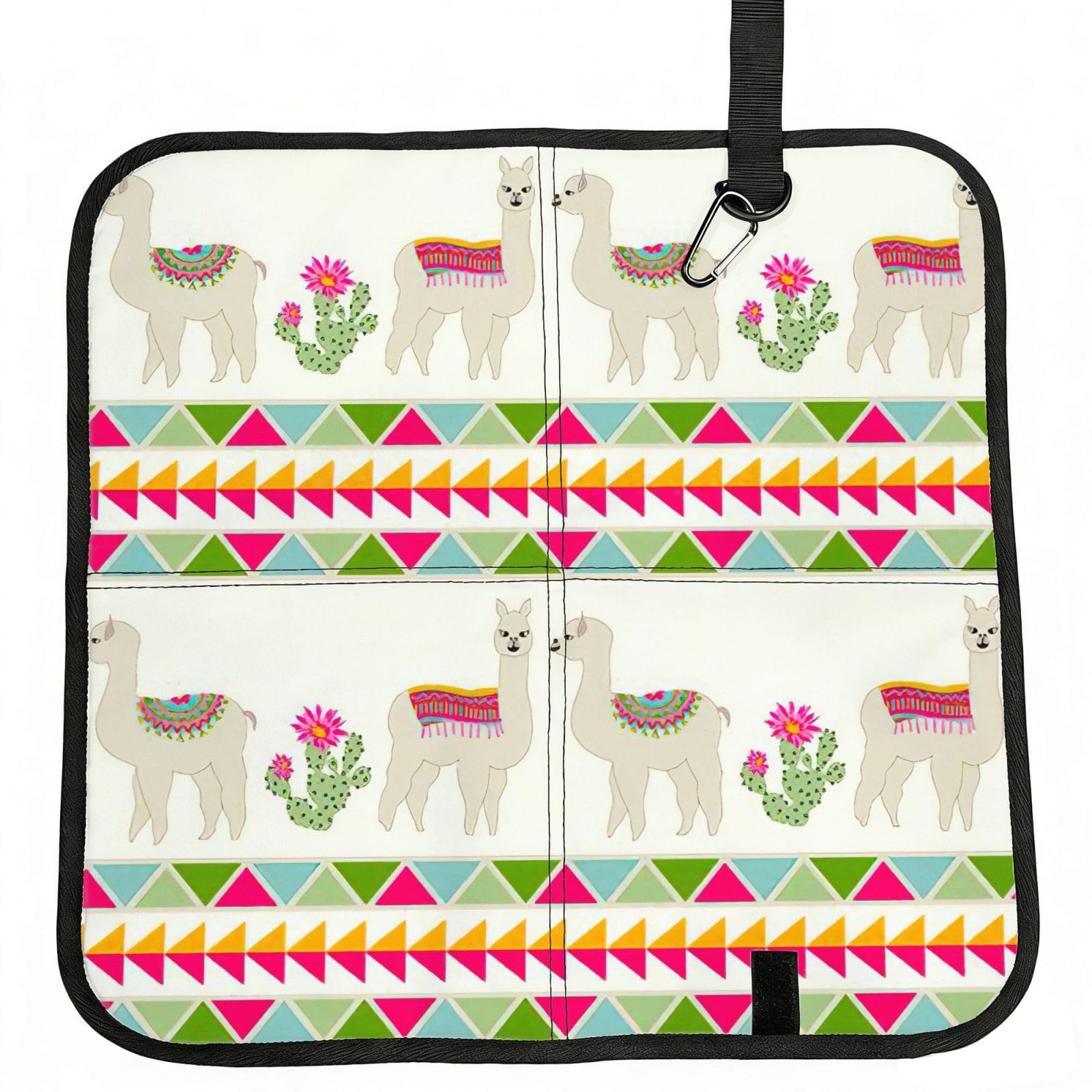 bghdfa Llama And Cactus Print Outdoor Sitting Mat Waterproof Oxford Cloth Seat Cushion Folding Foam Camping Seat For Picnic